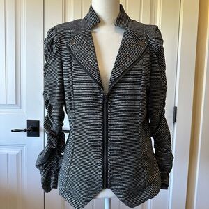 Women's Black and White Striped Jacket